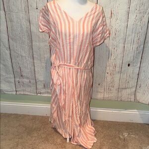 Croft & Barrow Pink and White Striped Dress